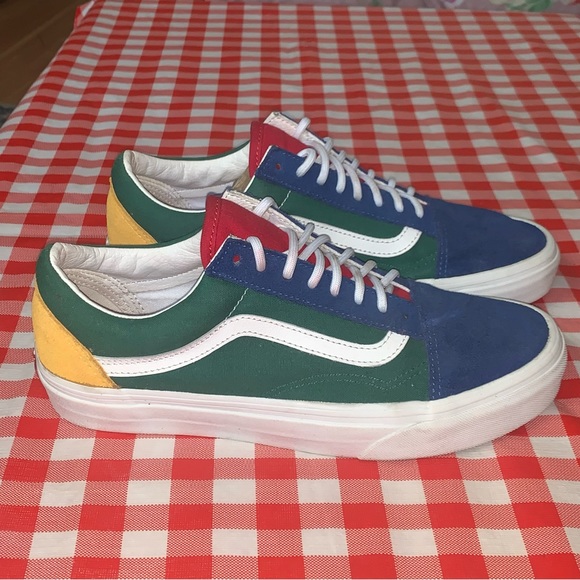 Vans Men-Women Yacht Club Old Skool Sneakers Blu Green Yellow Red size 9.5W - Picture 11 of 12